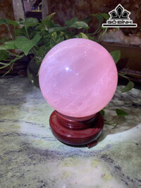 Bi Cầu Đá Thạch Anh Hồng Đường Kính Hạt 13,8 (cm) 3,8kg