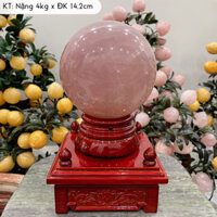 Bi Cầu Đá Thach Anh Hồng Brazil 4kg Đá Nguyên Khối Phong Thuỷ