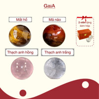 Bi đá, bi lăn tay đá thạch anh đường kính 4cm - TẶNG KÈM HỘP