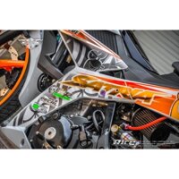 Bi Decal Tem Rời Dán Xe Raider FI Mẫu Ốc Sên Turbo Trắng Cam Chữ Satria