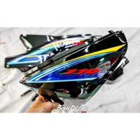 Bi Decal Tem Rời Dán Xe Wave Nhỏ Mẫu 110 Xanh Đen Vàng