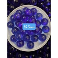 Bi thủy tinh xanh dương màu đậm trong nhỏ 16mm - bi trắng trịa cây cảnh và hồ cá
