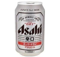 Bia Asahi Dry lon 330ml 5% – thùng 24 lon nhập khẩu nguyên thùng từ nhật bản nội địa