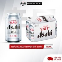 Bia Asahi Super "DRY" Chính Hãng Lốc 6 Lon (330ml/Lon)