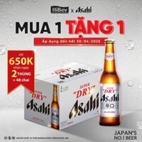 Bia Asahi Super "DRY" Chính Hãng Thùng 24 Chai (330ml/Chai)
