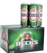 Bia Beck’s 5% Đức – lon cao 500 ml thùng 12 lon hàng liên doanh Việt Đức