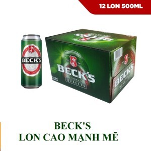 Bia Beck's Xanh lon 500ml - Thùng 12