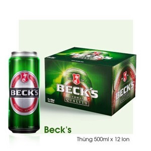Bia Beck's Xanh lon 500ml - Thùng 12