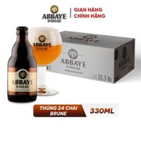 Bia Bỉ thượng hạng thùng 24 chai Brown Ale - Val de Sambre Abbaye Brune (chai 330ml) - Nhập khẩu 100% châu Âu