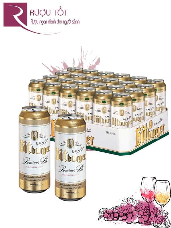 Bia Bitburger Premium thùng 24 lon x 500ml