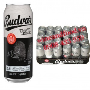 Bia Budweiser Budvar Dark 4,7% Tiệp – 24 lon 500ml