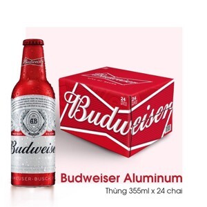 Bia Budweiser Mỹ 5% Thùng 24 chai 355ml