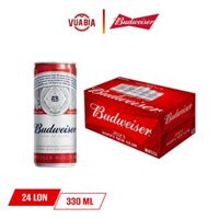 Bia Budweiser Sleek Can Thùng 24 Lon 330ml - Phiên Bản Tết 2023.