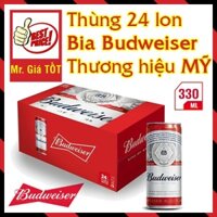 Bia Budweiser Thương hiệu bia Mỹ thượng hạng - Thùng 24 lon cao 330ml [Mr. Giá TỐT]