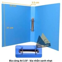 Bìa còng A4 3.5F - bìa nhẫn xanh nhạt