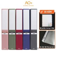 Bìa Còng O4 Switch OFF AO, Nhựa PP A4, 4 Nhẫn O, Kèm Bộ Phân Trang và Túi Sơ Mi Lỗ, 253550 mm - Nâu - WB451 - 25mm