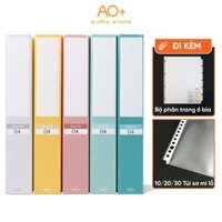 Bìa Còng O4 Switch ON AO, Nhựa PP A4, 4 Nhẫn O, Kèm Bộ Phân Trang và Túi Sơ Mi Lỗ, 253550 mm - WB453 - 50mm - Hồng