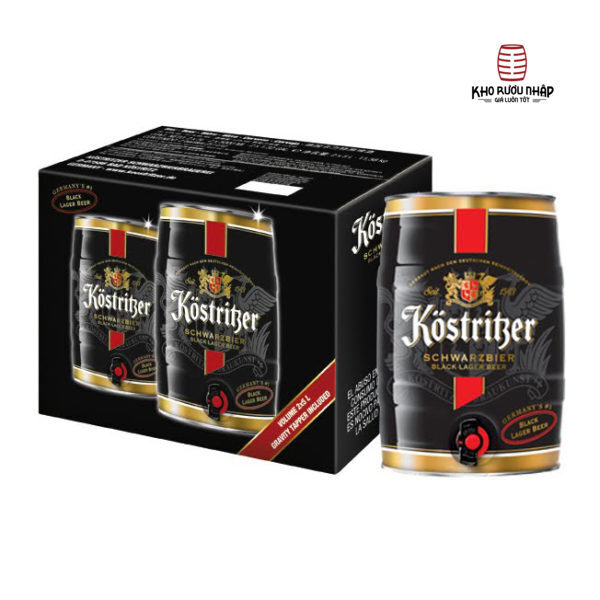 Bia đen Kostritzer Schwarzbier 4.8% bom 5L