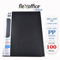 Bìa đựng hồ sơ 20 lá sức chứa 100 tờ A4 80gsm Thiên Long Flexoffice FO-DB007 - Đen