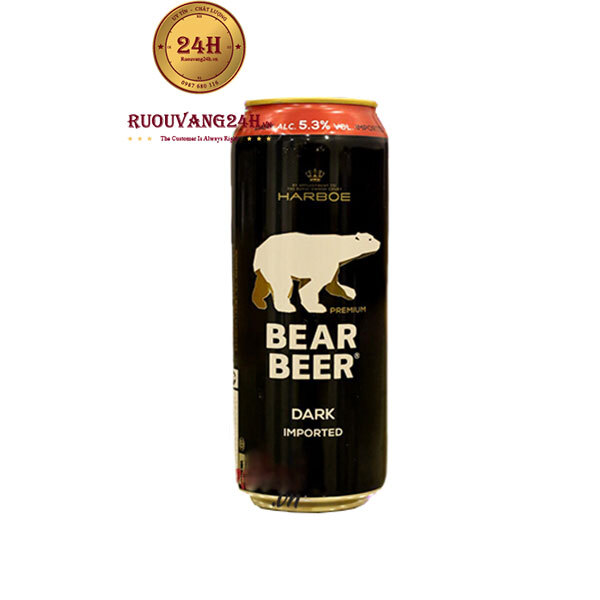 Bia Gấu Đen Bear Beer Dark Imported 5,3% - thùng 24 lon 500ml