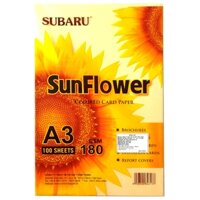 Bìa Giấy Màu Sunflower A3 180gsm  - Màu Vàng (100 Tờ)