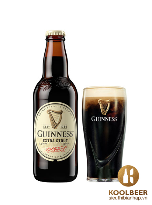 Bia Guinness Extra Stout 5.6% - Thùng 24 chai x 330ml