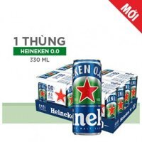 Bia HEINEKEN 0.0 Độ Thùng 24 Lon Cao 330ml