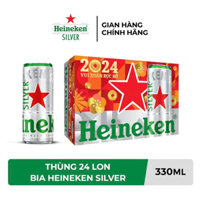 Bia HEINEKEN Silver Coolpack thùng 24 lon 250ml và thùng 24lon 330ml