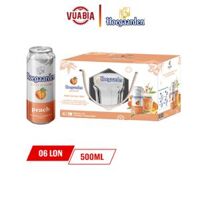 Bia Hoegaarden Peach Hộp Quà Lốc 6 Lon 500ml Kèm Ly Hoegaarden Cao Cấp