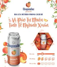 Bia Hoegaarden Peach Vị Đào Tinh Tế Thùng 12 Lon 500ml [HCM & Hà Nội]
