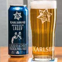 Bia Karlsbrau Lager 5% vol lon 500ml vỏ xanh biển nhập khẩu Đức