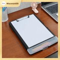 Bìa kẹp hồ sơ PP lưu trữ tạm thời tài liệu A4 bằng kim loại chống rỉ sét có hộp đựng bút 2 trong 1 cho văn phòng