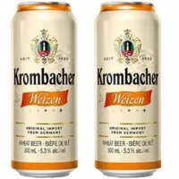 Bia Krombacher Weizen Đức 5.3% vol thùng 24 lon 500ml (nhãn cam)