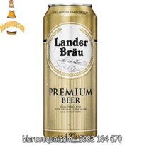 Bia Lander Brau Premium Beer 4.9% thùng 24 lon 500ml