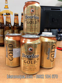 Bia Lào vàng Gold Premium Lager 5% lon 330ml Hà Nội