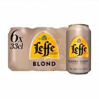 Bia Leffe vàng Blond 6,6% Bỉ  – thùng 24 lon 330ml