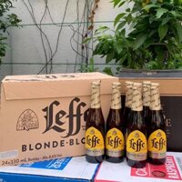Bia Leffe vàng - Leffe Blonde - nhập khẩu Bỉ - 1 thùng 24 chai 330ml - Sàn Đồ Uống 24h