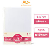 Bìa Lỗ (Túi Sơ Mi Lỗ) A4 AO+ Siêu dày 0.1 mm/ 30 lỗ (Xấp 10 Cái)