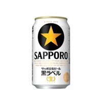 Bia Nhật Saporo Nama Black Label (nhãn đen) 5,0% - Lon 350ml - Thùng 24