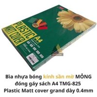 Bìa nhựa bóng kính sần mờ MỎNG đóng gáy sách A4 Grand TMG-8251 - Bìa kiếng Plastic Matt cover grand dày 0.4mm