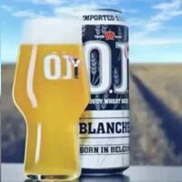 Bia OJ Blanche Cloudy Wheat Bỉ 5% vol lon 500ml luá mì