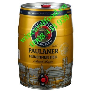 Bia Paulaner Munchner Hell 4,9% - Bom 5 lít