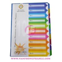 Bìa phân trang nhựa 10 số Thăng Long Xấp