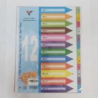 Bìa phân trang NHỰA 12 SỐ MÀU