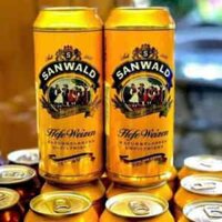 Bia Sanwald Hefeweizen Đức 4.9% vol lon vàng 500ml nguyên thùng 24 lon