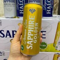 Bia Sapphire Golden Premium Hạ Long 4.2% vol lon 330ml