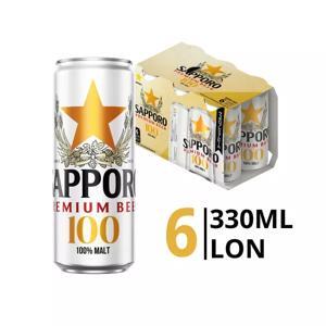 Bia Sapporo Premium lốc 6 lon x 330ml