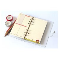 Bìa sổ còng nhựa trong DẺO cúc bấm A4 B5 A5 A6 tặng kèm thước phụ kiện sổ còng Lalunavn - Bìa dẻo B5 9 còng - Ruột kẻ ngang