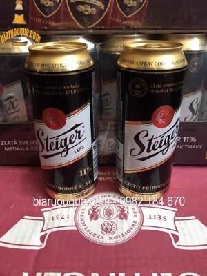 Bia Steiger đen 11° Dark Lager – Thùng 24 lon 500ml