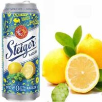 Bia Steiger Radler Nealko Svetle hương chanh vàng 0.5%vol lon 500ml x 24 lon